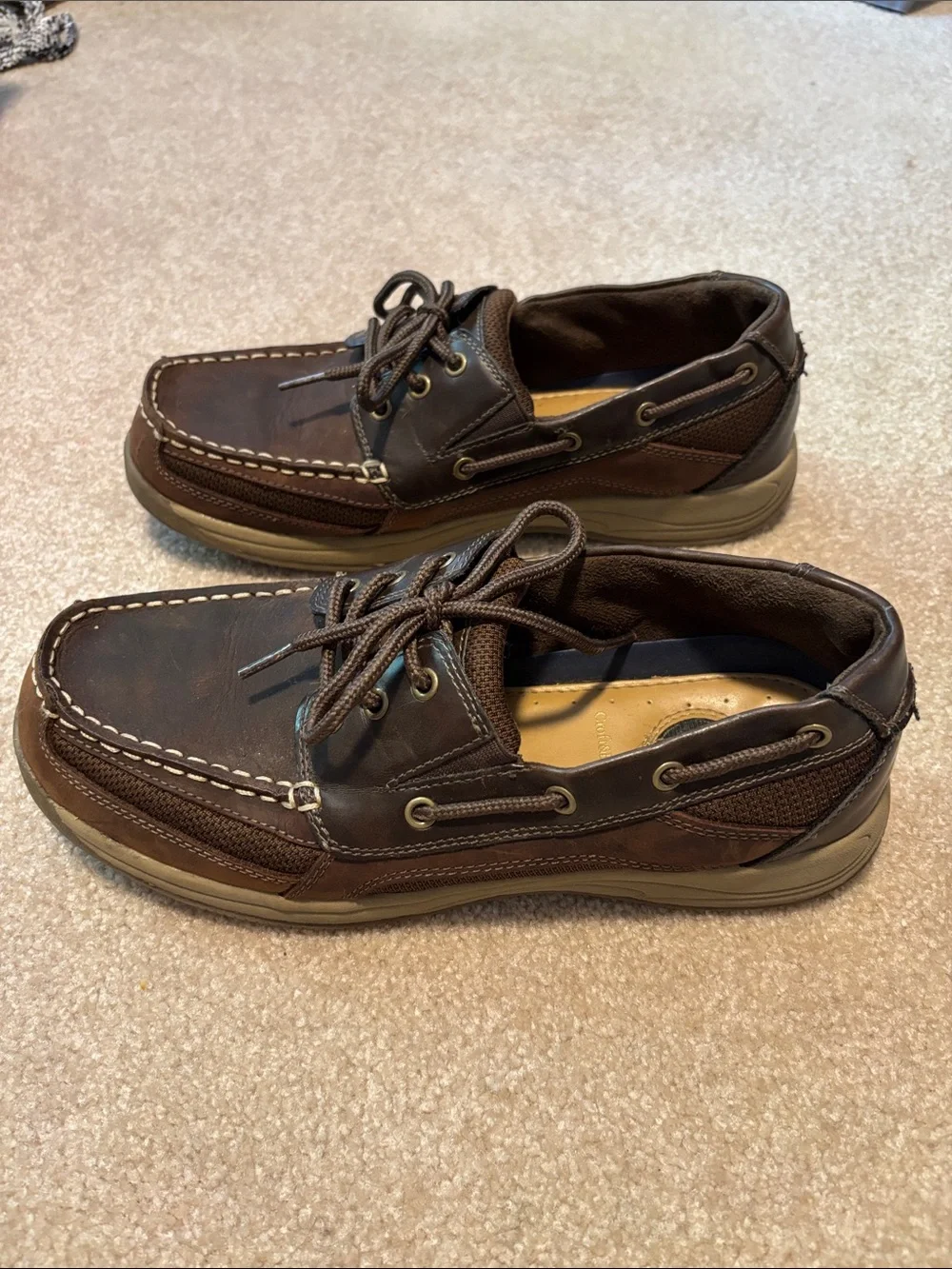 Croft & Barrow Brown Leather Casual Boat Shoes Men’s Size 10 1/2 Medium